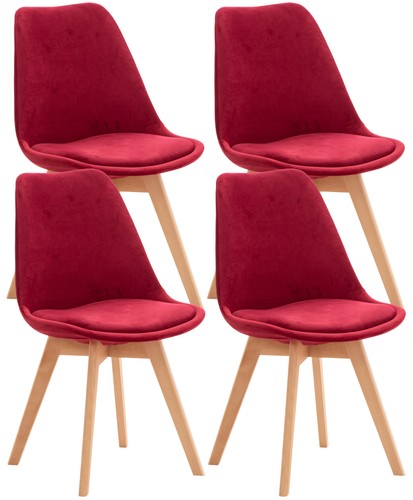 4er set stuhl - samt, rot