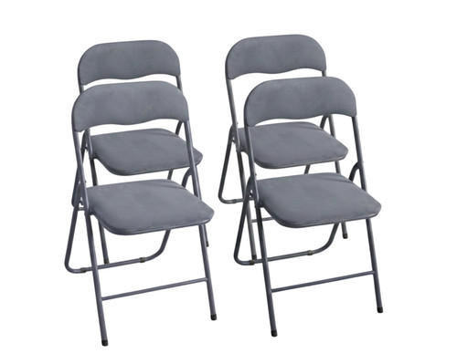 4er set klappstuhl samt grau - 4er,
